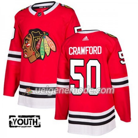 Kinder Eishockey Chicago Blackhawks Trikot Corey Crawford 50 Adidas 2017-2018 Rot Authentic